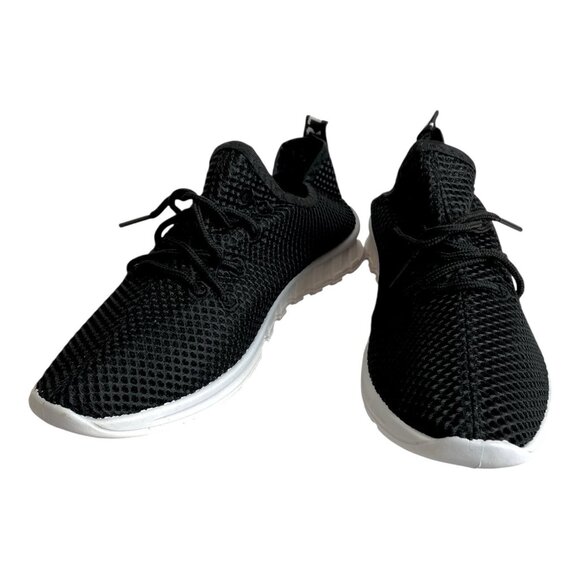 Women’s Black Mesh Athletic Sneakers Lace Up Running Walking Shoes Sz 10 NWOB - Picture 3 of 6